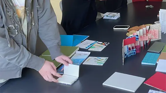 “Taking Note”, class of Fall 2024 was invited to donate work to the special collection of the Richter Library artist’s book section